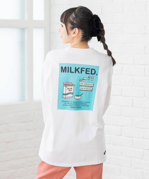 MILKFED.(ミルクフェド)の「LS TEE CEREAL(Tシャツ/カットソー・レディース・ブラック/ベージュ/ホワイト/ライトパープル・ONE SIZE)」の1枚目の写真