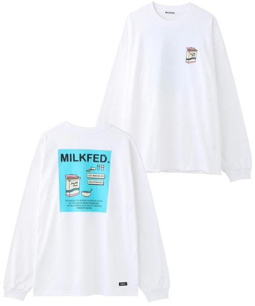MILKFED.(ミルクフェド)の「LS TEE CEREAL(Tシャツ/カットソー・レディース・ブラック/ベージュ/ホワイト/ライトパープル・ONE SIZE)」の11枚目の写真