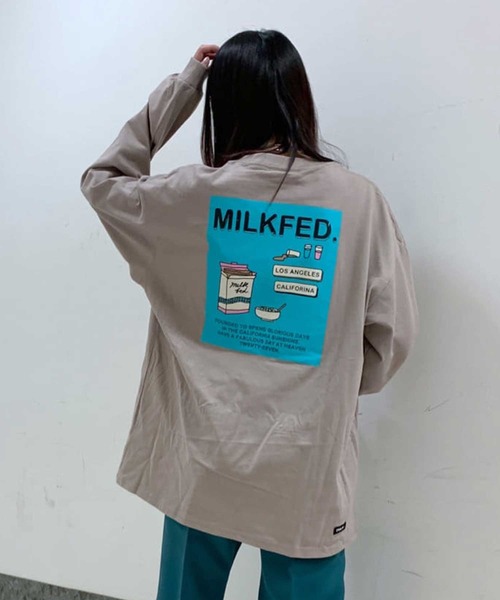 MILKFED.(ミルクフェド)の「LS TEE CEREAL(Tシャツ/カットソー・レディース・ブラック/ベージュ/ホワイト/ライトパープル・ONE SIZE)」の16枚目の写真