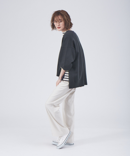 Rouge vif(ルージュヴィフ)の「【セットアップ対応】Vネックゆったりニットプルオーバー(ニット/セーター・レディース・アイボリー/セージグリーン/チャコールグレー・フリー)」の15枚目の写真