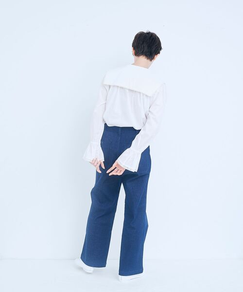 LA MARINE FRANCAISE(マリン フランセーズ)の「レースのセーラーブラウス(シャツ/ブラウス・レディース・ホワイト/ブラック・F)」の7枚目の写真