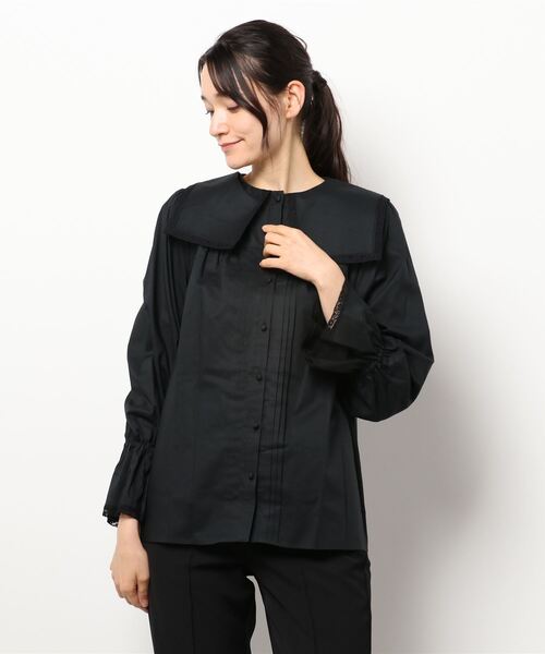 LA MARINE FRANCAISE(マリン フランセーズ)の「レースのセーラーブラウス(シャツ/ブラウス・レディース・ホワイト/ブラック・F)」の6枚目の写真