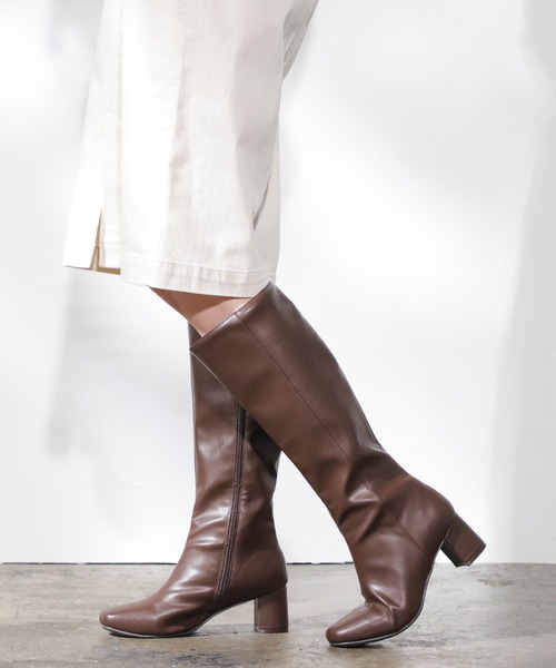 Honeys（ハニーズ）の「ヒールロングブーツ（ブーツ・レディース・ダークブラウン/ブラック・M/L）」の2枚目の写真