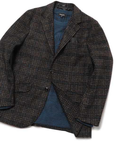 MEN'S BIGI（メンズビギ）の「【LANIFICIO ROMA/ラニフィーチョ ローマ】ジャージジャケット fabric made in italy（テーラードジャケット・メンズ・グレー/ライトベージュ/ブラウン/ネイビー・03/04/01/02）」の3枚目の写真