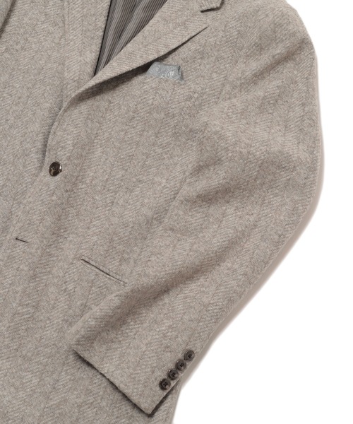 MEN'S BIGI（メンズビギ）の「【LANIFICIO ROMA/ラニフィーチョ ローマ】ジャージジャケット fabric made in italy（テーラードジャケット・メンズ・グレー/ライトベージュ/ブラウン/ネイビー・03/04/01/02）」の10枚目の写真