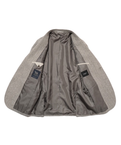MEN'S BIGI（メンズビギ）の「【LANIFICIO ROMA/ラニフィーチョ ローマ】ジャージジャケット fabric made in italy（テーラードジャケット・メンズ・グレー/ライトベージュ/ブラウン/ネイビー・03/04/01/02）」の7枚目の写真
