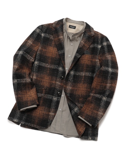 MEN'S BIGI（メンズビギ）の「【LANIFICIO ROMA/ラニフィーチョ ローマ】ジャージジャケット fabric made in italy（テーラードジャケット・メンズ・グレー/ライトベージュ/ブラウン/ネイビー・03/04/01/02）」の12枚目の写真