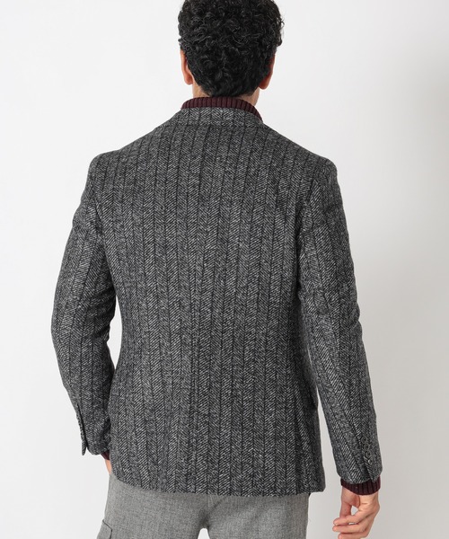 MEN'S BIGI（メンズビギ）の「【LANIFICIO ROMA/ラニフィーチョ ローマ】ジャージジャケット fabric made in italy（テーラードジャケット・メンズ・グレー/ライトベージュ/ブラウン/ネイビー・03/04/01/02）」の5枚目の写真