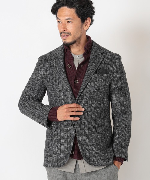 MEN'S BIGI（メンズビギ）の「【LANIFICIO ROMA/ラニフィーチョ ローマ】ジャージジャケット fabric made in italy（テーラードジャケット・メンズ・グレー/ライトベージュ/ブラウン/ネイビー・03/04/01/02）」の13枚目の写真
