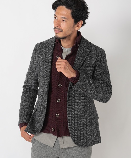 MEN'S BIGI（メンズビギ）の「【LANIFICIO ROMA/ラニフィーチョ ローマ】ジャージジャケット fabric made in italy（テーラードジャケット・メンズ・グレー/ライトベージュ/ブラウン/ネイビー・03/04/01/02）」の18枚目の写真