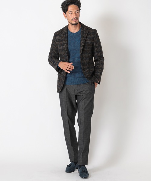 MEN'S BIGI（メンズビギ）の「【LANIFICIO ROMA/ラニフィーチョ ローマ】ジャージジャケット fabric made in italy（テーラードジャケット・メンズ・グレー/ライトベージュ/ブラウン/ネイビー・03/04/01/02）」の16枚目の写真