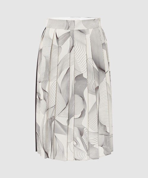 LOW CLASSIC（ロウ　クラシック）の「PLEATS MIDI SKIRT（スカート・レディース・グレー系その他/ブラック・M/S）」の2枚目の写真