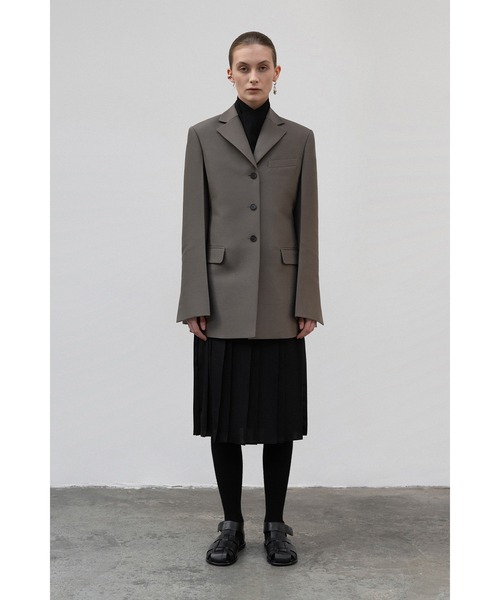 LOW CLASSIC（ロウ　クラシック）の「PLEATS MIDI SKIRT（スカート・レディース・グレー系その他/ブラック・M/S）」の8枚目の写真