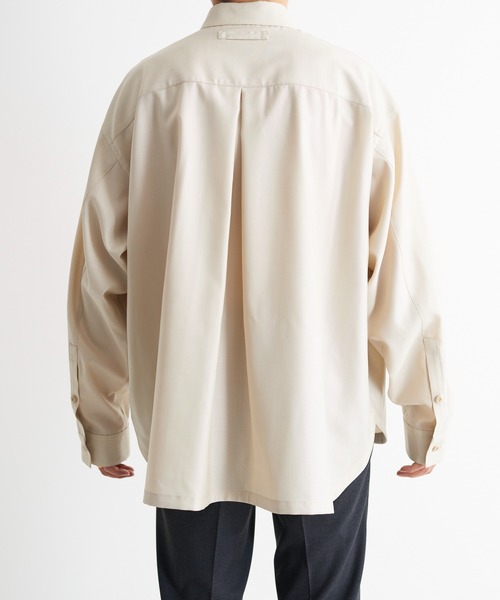 KIIT(キート)の「KIIT キート / L/SLEEVE POCKET SHIRT オーバーサイズ 長袖ポケットシャツ / KIM-B97-003(シャツ/ブラウス・メンズ・ライトベージュ/ダークネイビー・2/1/3)」の15枚目の写真