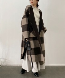 CAPRICIEUX LE'MAGE | チェックリバノーカラーコート(ノーカラーコート)