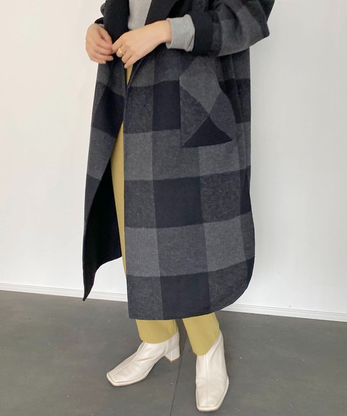 CAPRICIEUX LE'MAGE（カプリシューレマージュ）の「チェックリバノーカラーコート（ノーカラーコート・レディース・ブラック/ブラウン・FREE）」の18枚目の写真
