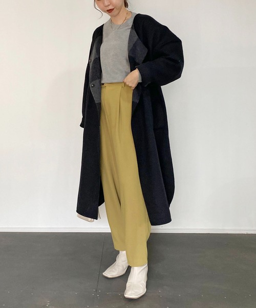 CAPRICIEUX LE'MAGE（カプリシューレマージュ）の「チェックリバノーカラーコート（ノーカラーコート・レディース・ブラック/ブラウン・FREE）」の19枚目の写真