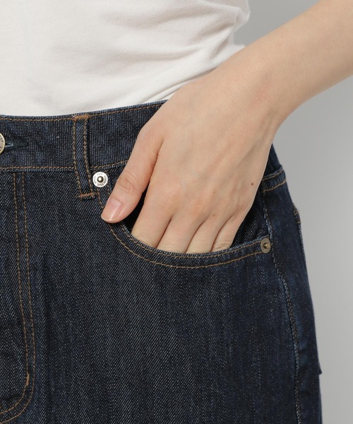 studio CLIP（スタディオクリップ）の「【低身長向けアイテム/WEB限定】デニムロングスカート（デニムスカート・レディース・インディゴブルー/ブルー/アイボリー・LARGE/MEDIUM）」の5枚目の写真