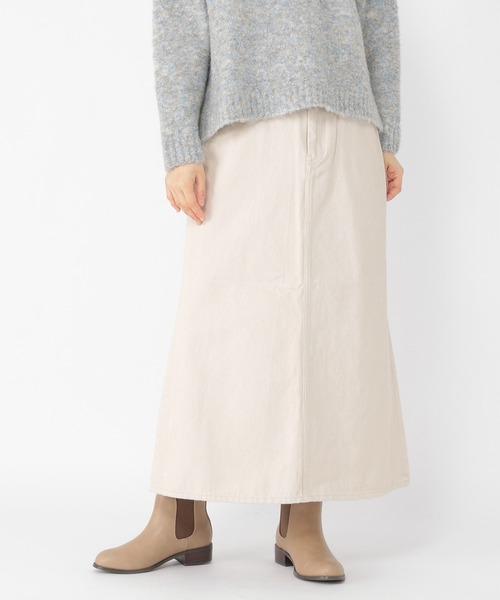 studio CLIP（スタディオクリップ）の「【低身長向けアイテム/WEB限定】デニムロングスカート（デニムスカート・レディース・インディゴブルー/ブルー/アイボリー・LARGE/MEDIUM）」の4枚目の写真