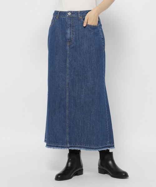 studio CLIP（スタディオクリップ）の「【低身長向けアイテム/WEB限定】デニムロングスカート（デニムスカート・レディース・インディゴブルー/ブルー/アイボリー・LARGE/MEDIUM）」の18枚目の写真