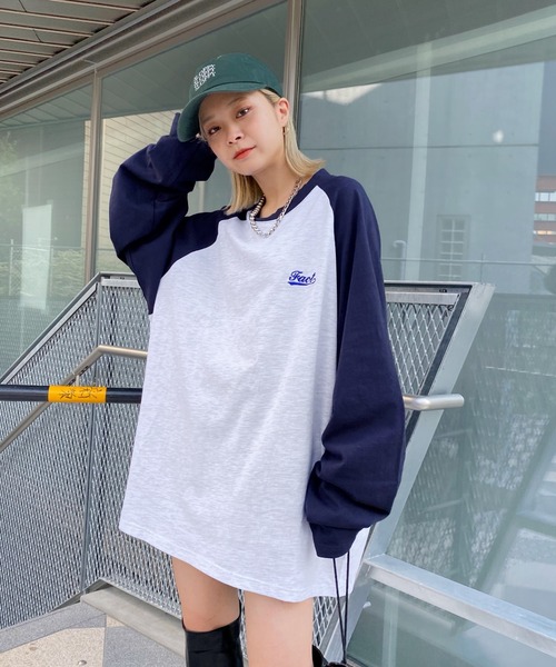 WHO'S WHO gallery（フーズフーギャラリー）の「COOPER FACTラグラン刺繍TEE（Tシャツ/カットソー・メンズ・ブラック/ネイビー/グリーン・FREE）」の3枚目の写真