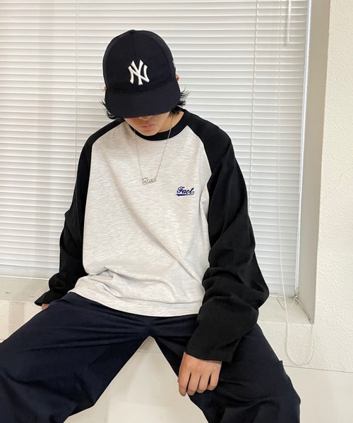 WHO'S WHO gallery（フーズフーギャラリー）の「COOPER FACTラグラン刺繍TEE（Tシャツ/カットソー・メンズ・ブラック/ネイビー/グリーン・FREE）」の2枚目の写真