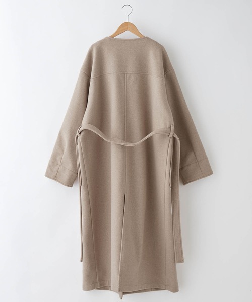 CYCLAS ノーカラー ブラウン ロングコート CYCLAS ノーカラー ブラウン ロングコート CYCLAS ノーカラー ブラウン