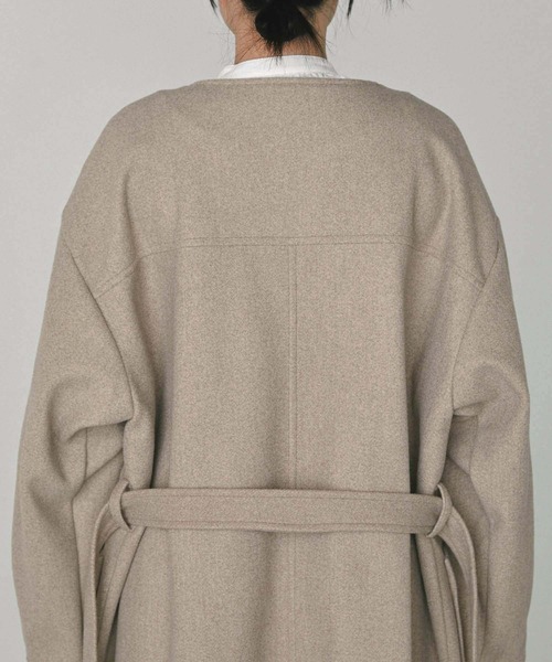 Chaco closet（チャコ クローゼット）の「ノーカラーオーバーサイズロングコート（ノーカラーコート・レディース・ブラック/ブラウン/サンドベージュ・FREE）」の6枚目の写真