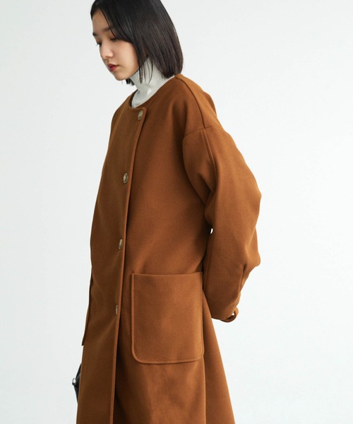 【未使用】ブラウン ロングコートサイズS トレンチコート レディース ロング 春 秋 通勤 カジュアル