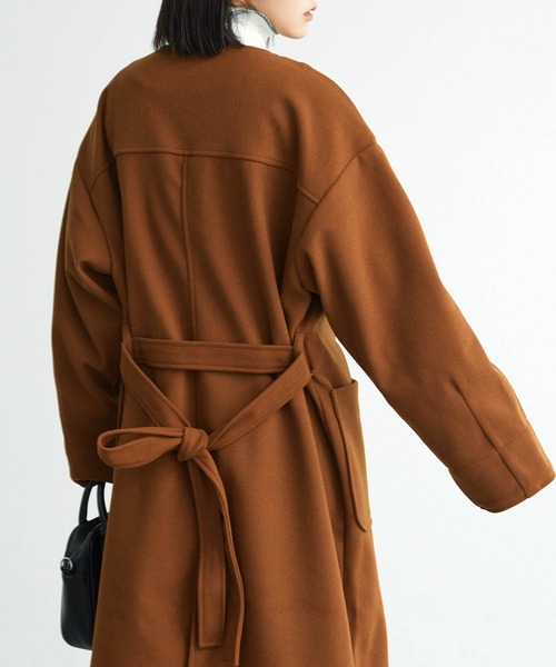 ▪️ココロア▪️ロングジョン▪️サイズMS▪️ セール】ノーカラーオーバーサイズロングコート（ノーカラーコート