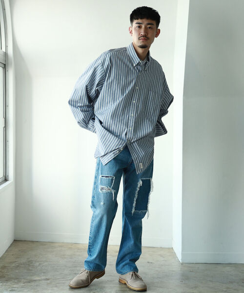 BEAMS（ビームス）の「BEAMS / リペア 5ポケット デニム パンツ（デニムパンツ・メンズ・インディゴブルー・SMALL/MEDIUM/LARGE/X-LARGE）」の7枚目の写真