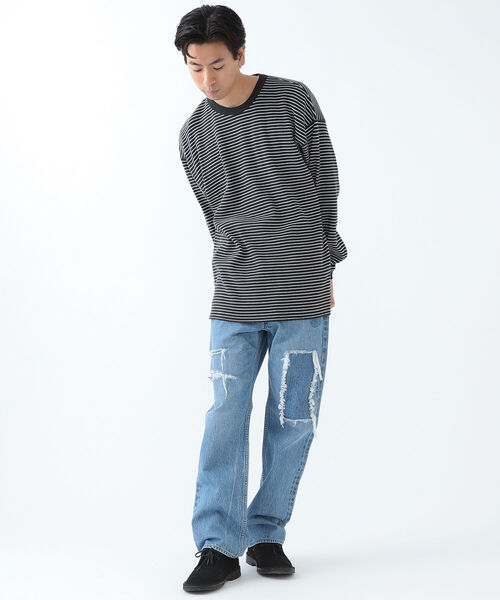 BEAMS（ビームス）の「BEAMS / リペア 5ポケット デニム パンツ（デニムパンツ・メンズ・インディゴブルー・SMALL/MEDIUM/LARGE/X-LARGE）」の5枚目の写真