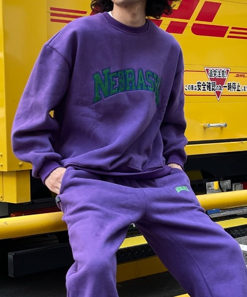 CPCM（シーピーシーエム）の「NEBRASKA裏起毛クルーネックスウェット（スウェット・メンズ・パープル/ブラウン/グレー/グリーン・MEDIUM/LARGE）」の4枚目の写真
