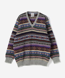 Jamieson's of Shetland | 【Jamieson's Knitwear】Vネックフェアアイルニット MEN(ニット/セーター)