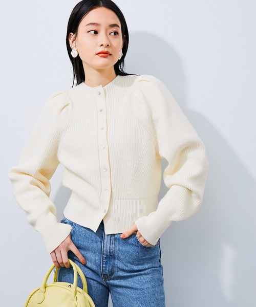 ADAM ET ROPE'(アダムエロペ)の「2WAYパワショルカーディガン(カーディガン/ボレロ・レディース・キナリ/ブラック/グリーン・FREE)」の2枚目の写真