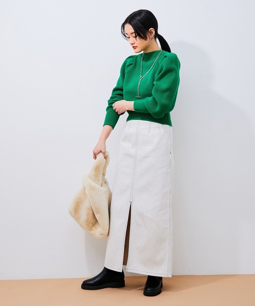 ADAM ET ROPE'(アダムエロペ)の「2WAYパワショルカーディガン(カーディガン/ボレロ・レディース・キナリ/ブラック/グリーン・FREE)」の8枚目の写真