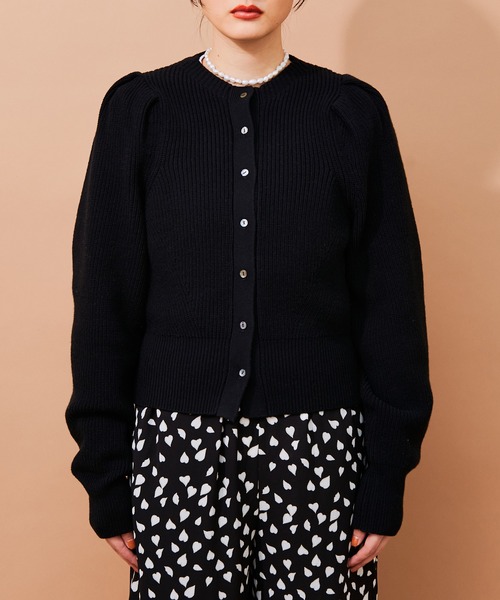 ADAM ET ROPE'(アダムエロペ)の「2WAYパワショルカーディガン(カーディガン/ボレロ・レディース・キナリ/ブラック/グリーン・FREE)」の11枚目の写真