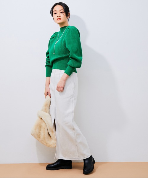 ADAM ET ROPE'(アダムエロペ)の「2WAYパワショルカーディガン(カーディガン/ボレロ・レディース・キナリ/ブラック/グリーン・FREE)」の21枚目の写真