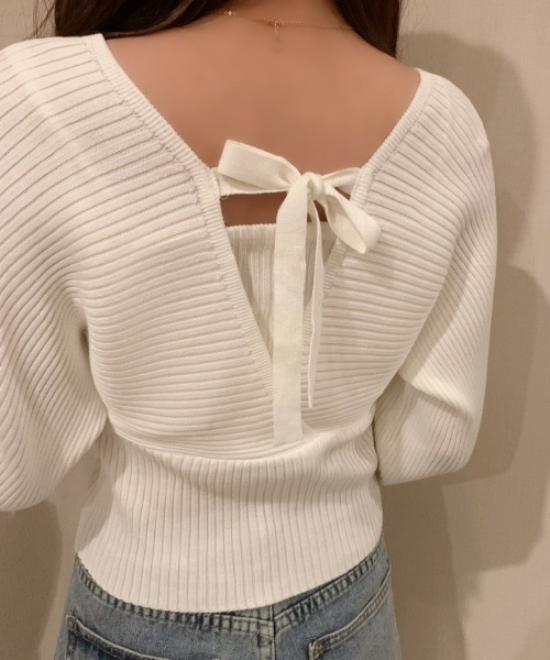 LAC-VERT（ラック・ヴェール）の「オフショル風スクエアネックドルマンニット（ニット/セーター・レディース・ブラック/ブラウン/ホワイト/ピンク・FREE）」の5枚目の写真