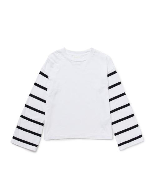 Ray BEAMS(レイビームス)の「Ray BEAMS / 袖ボーダー ロングスリーブT(Tシャツ/カットソー・レディース・ホワイト/ネイビー/オフホワイト・ONE SIZE)」の20枚目の写真