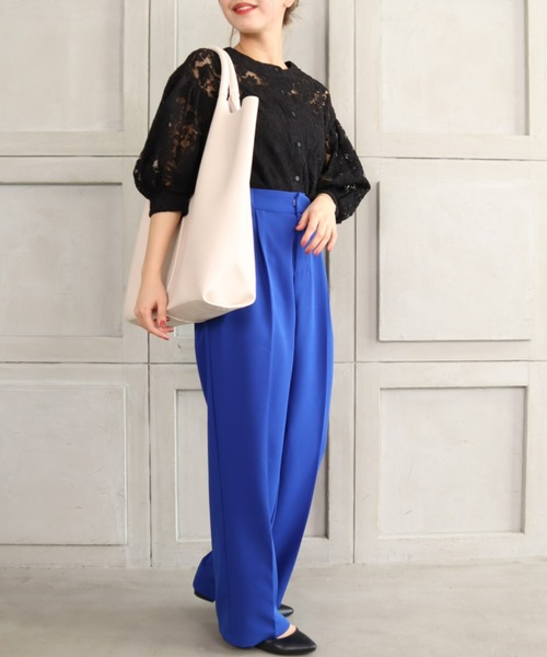 moment+（モーメントプラス）の「フェイクレザー Vカットセンターピンタックトート（トートバッグ・レディース・ブラック/ベージュ/グリーン/アイボリー/キャメル・FREE）」の12枚目の写真