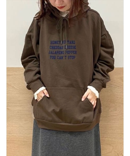 Samansa Mos2 blue（サマンサモスモスブルー）の「ロゴパーカー（パーカー・レディース・サックスブルー/オフホワイト/チャコール/ミント/ブラウン・ﾌﾘ-）」の3枚目の写真