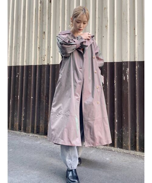 MURUA（ムルーア）の「タックスリーブシャンブレートレンチコート（トレンチコート・レディース・ベージュ/カーキ・FREE）」の16枚目の写真