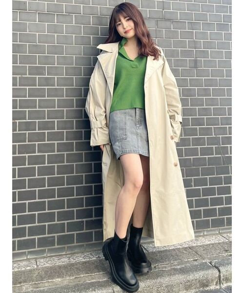 MURUA（ムルーア）の「タックスリーブシャンブレートレンチコート（トレンチコート・レディース・ベージュ/カーキ・FREE）」の13枚目の写真