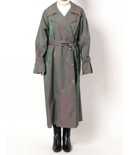 MURUA（ムルーア）の「タックスリーブシャンブレートレンチコート（トレンチコート・レディース・ベージュ/カーキ・FREE）」の12枚目の写真