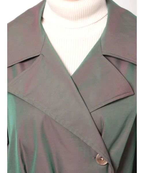 MURUA（ムルーア）の「タックスリーブシャンブレートレンチコート（トレンチコート・レディース・ベージュ/カーキ・FREE）」の9枚目の写真