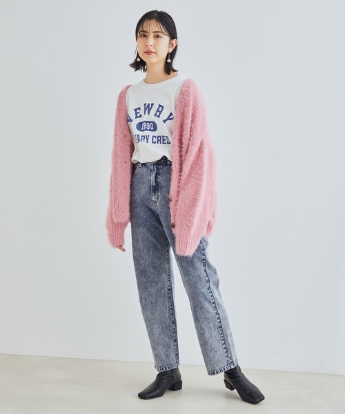 vis-`a-vis（ビサビ）の「【WEB限定】ケミカルウォッシュデニムストレートパンツ（デニムパンツ・レディース・ブラック系その他/ブルー系その他6・SS/S/L/M）」の6枚目の写真