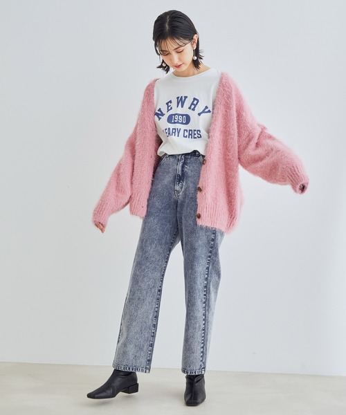 vis-`a-vis（ビサビ）の「【WEB限定】ケミカルウォッシュデニムストレートパンツ（デニムパンツ・レディース・ブラック系その他/ブルー系その他6・SS/S/L/M）」の7枚目の写真