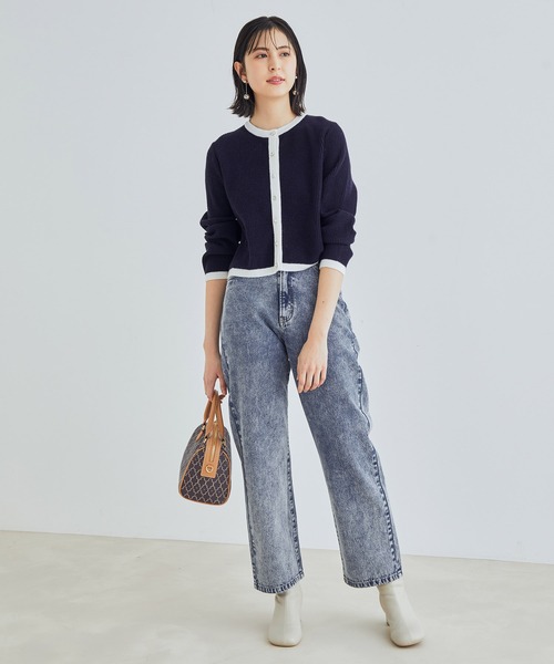 vis-`a-vis（ビサビ）の「【WEB限定】ケミカルウォッシュデニムストレートパンツ（デニムパンツ・レディース・ブラック系その他/ブルー系その他6・SS/S/L/M）」の9枚目の写真