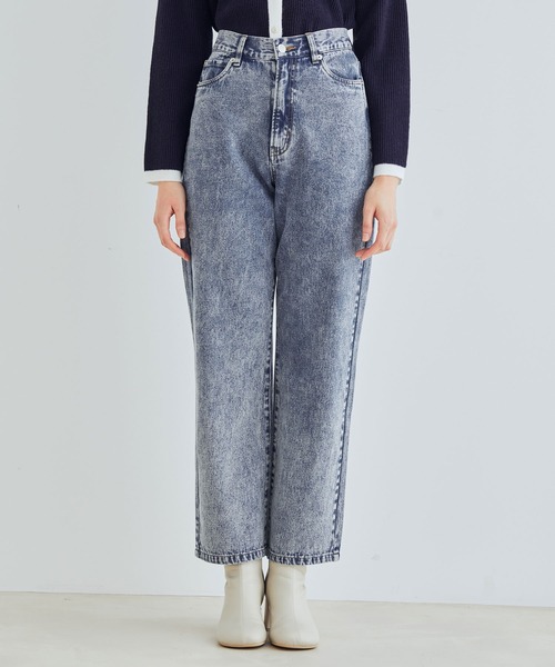 vis-`a-vis（ビサビ）の「【WEB限定】ケミカルウォッシュデニムストレートパンツ（デニムパンツ・レディース・ブラック系その他/ブルー系その他6・SS/S/L/M）」の10枚目の写真